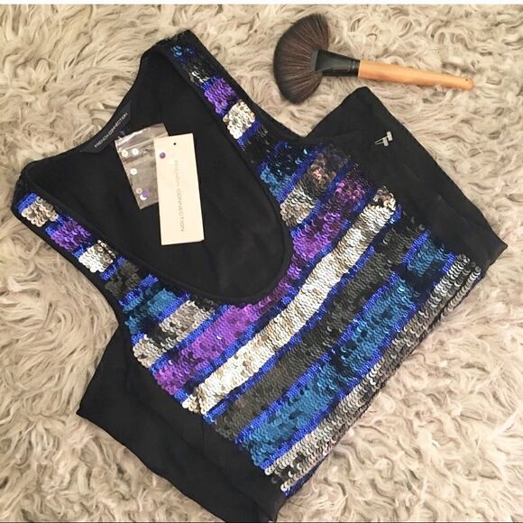 FRENCH Connection Sequined Tank Top NEW - Picture 1 of 9